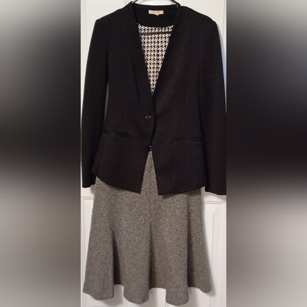 Worthington Black & White Textured,  Knee-length, A-Line Skirt